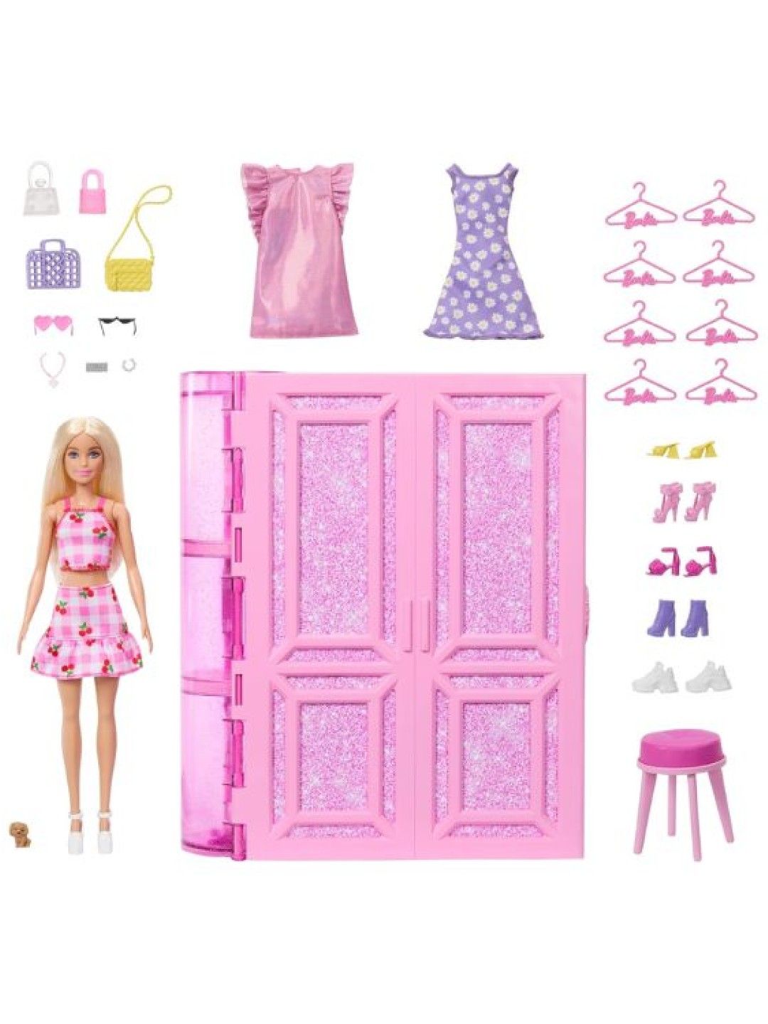 Barbie Dream Closet Toy Playset with Blonde Fashion Doll Clothes & Accessories (No Color- Image 1)