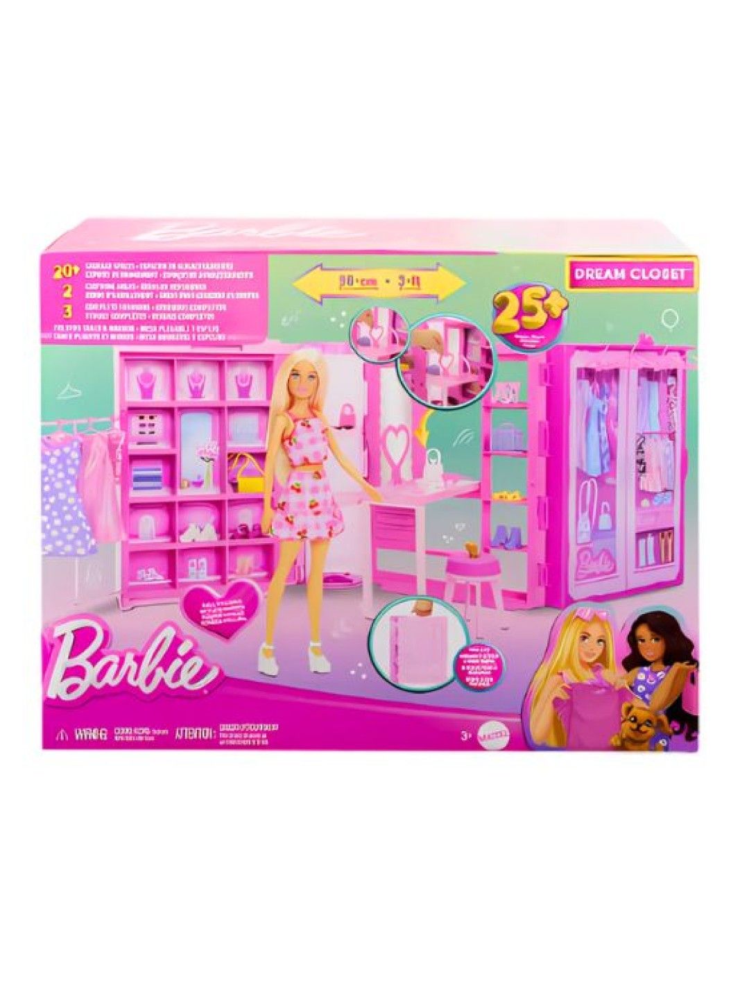 Barbie Dream Closet Toy Playset with Blonde Fashion Doll Clothes & Accessories (No Color- Image 4)
