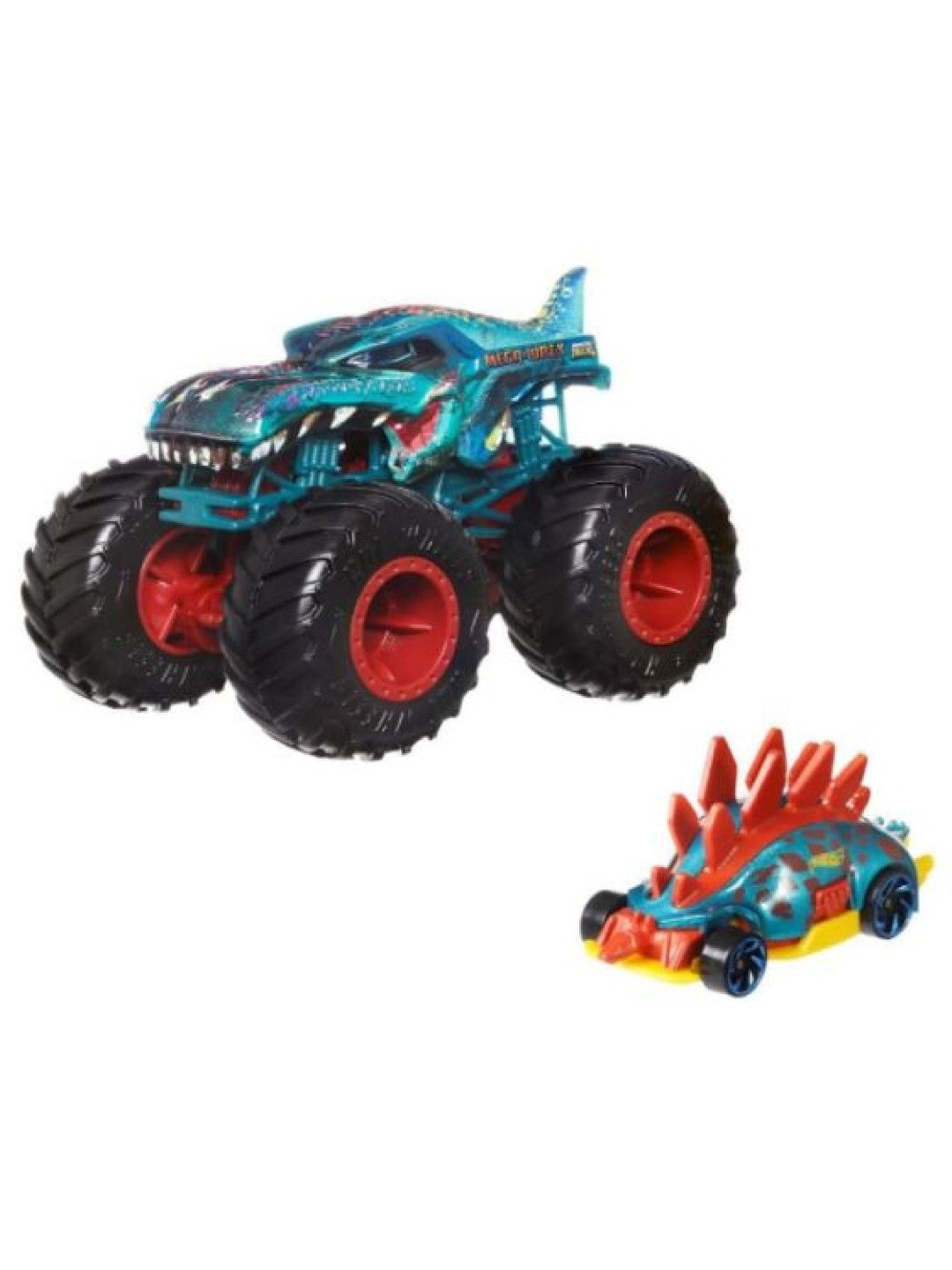 Hot Wheels Monster Trucks 1:64 Truck & Car - Mega-Wrex Combo Pack (No Color- Image 1)