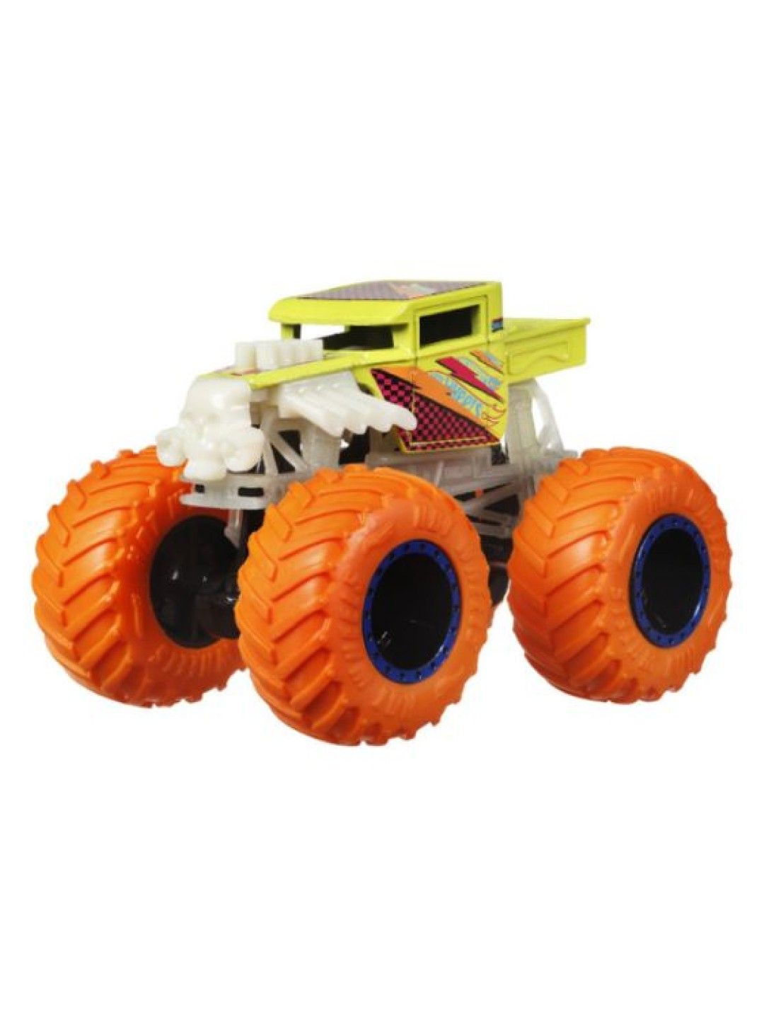 Hot Wheels Monster Trucks 1:64 Glow in the Dark Diecast - Bone Shaker (No Color- Image 1)