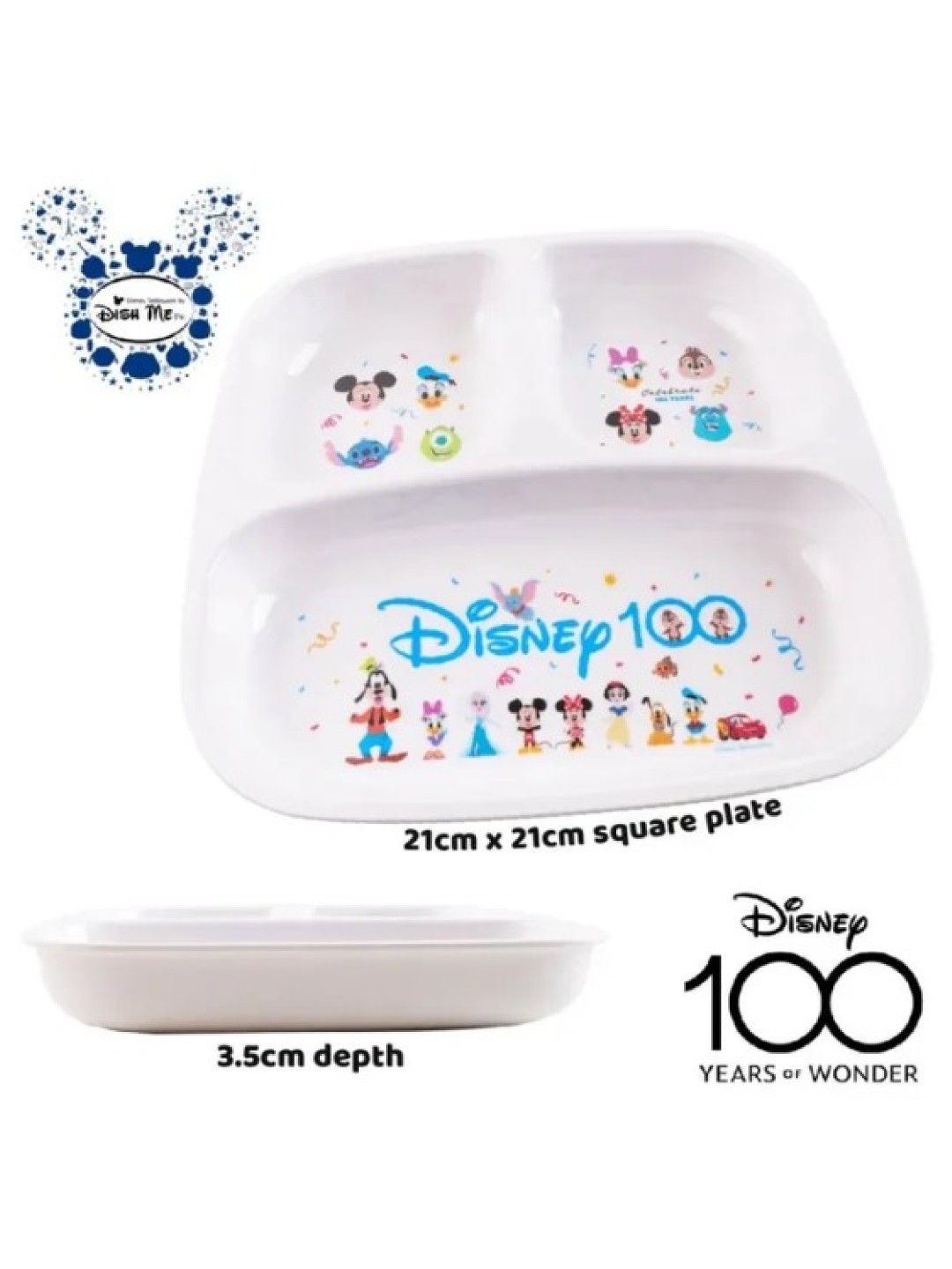 Dish Me PH #Disney100 3-Grid Square Plate (No Color- Image 2)
