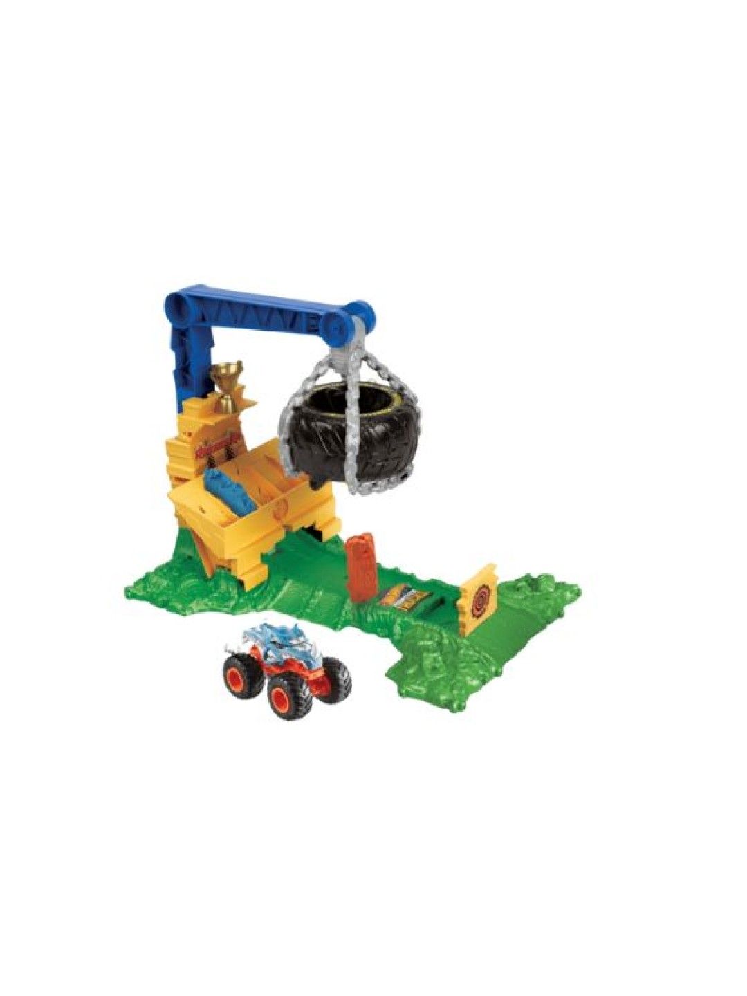 Hot Wheels Monster Trucks Toy Truck & Playset, Rhinomite Chargin' Challenge (No Color- Image 1)