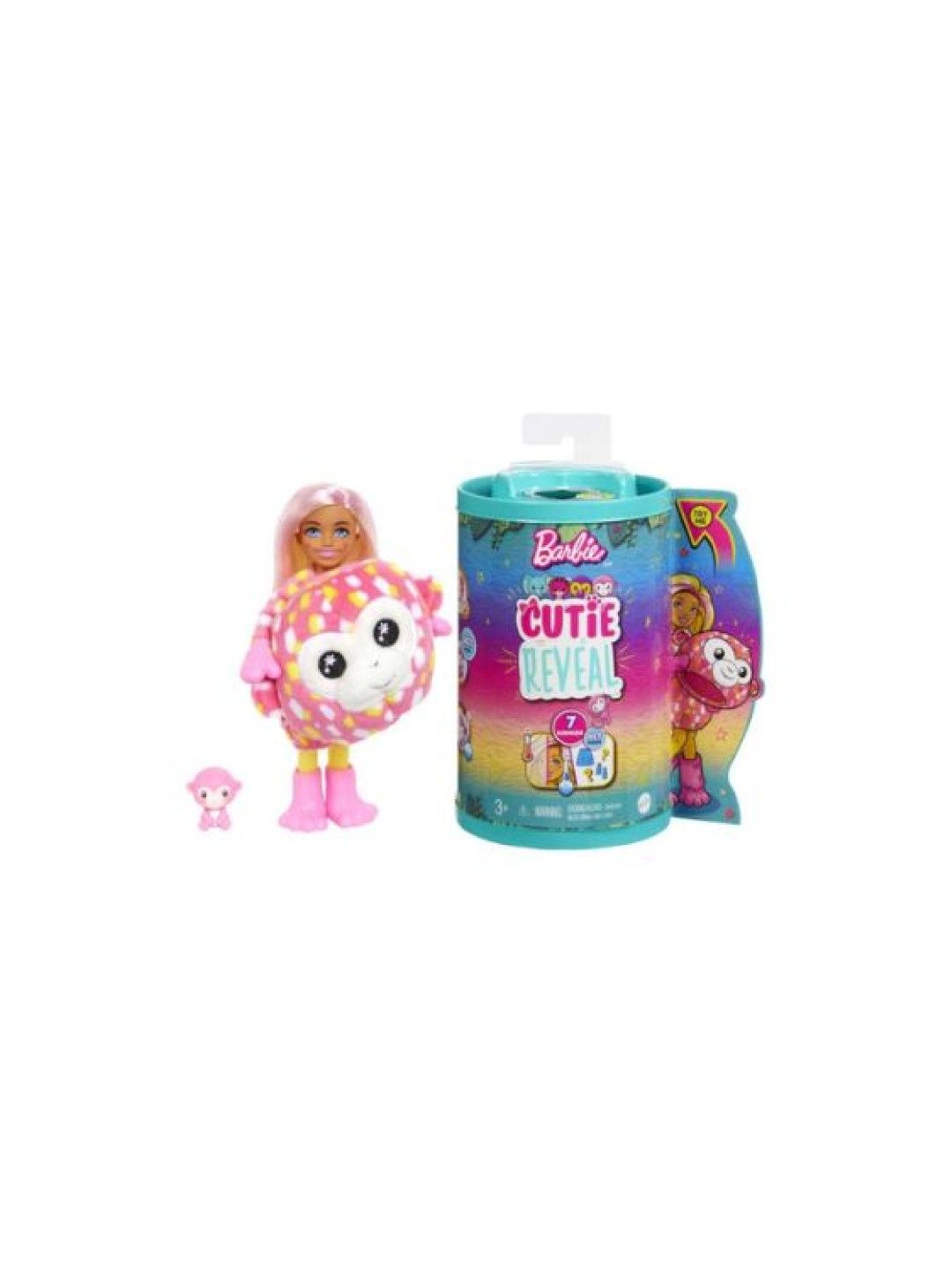 Barbie Cutie Reveal Jungle Series Doll Monkey (No Color- Image 1)