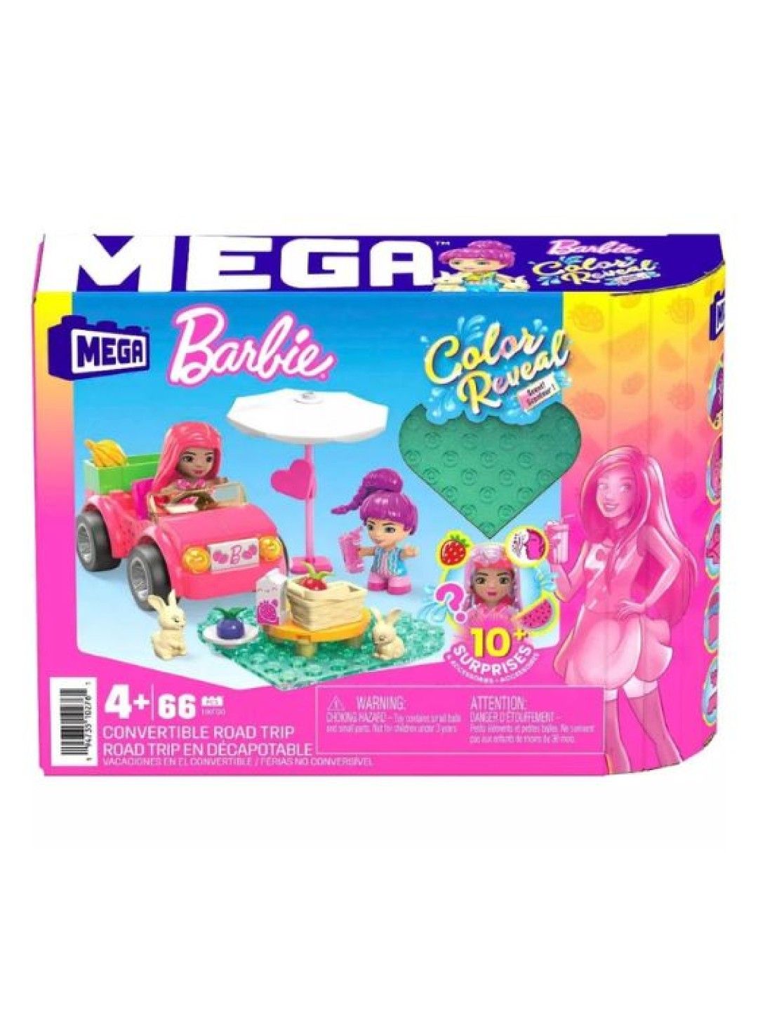 Megabloks Mega Barbie Color Reveal Convertible Road Trip Building Set