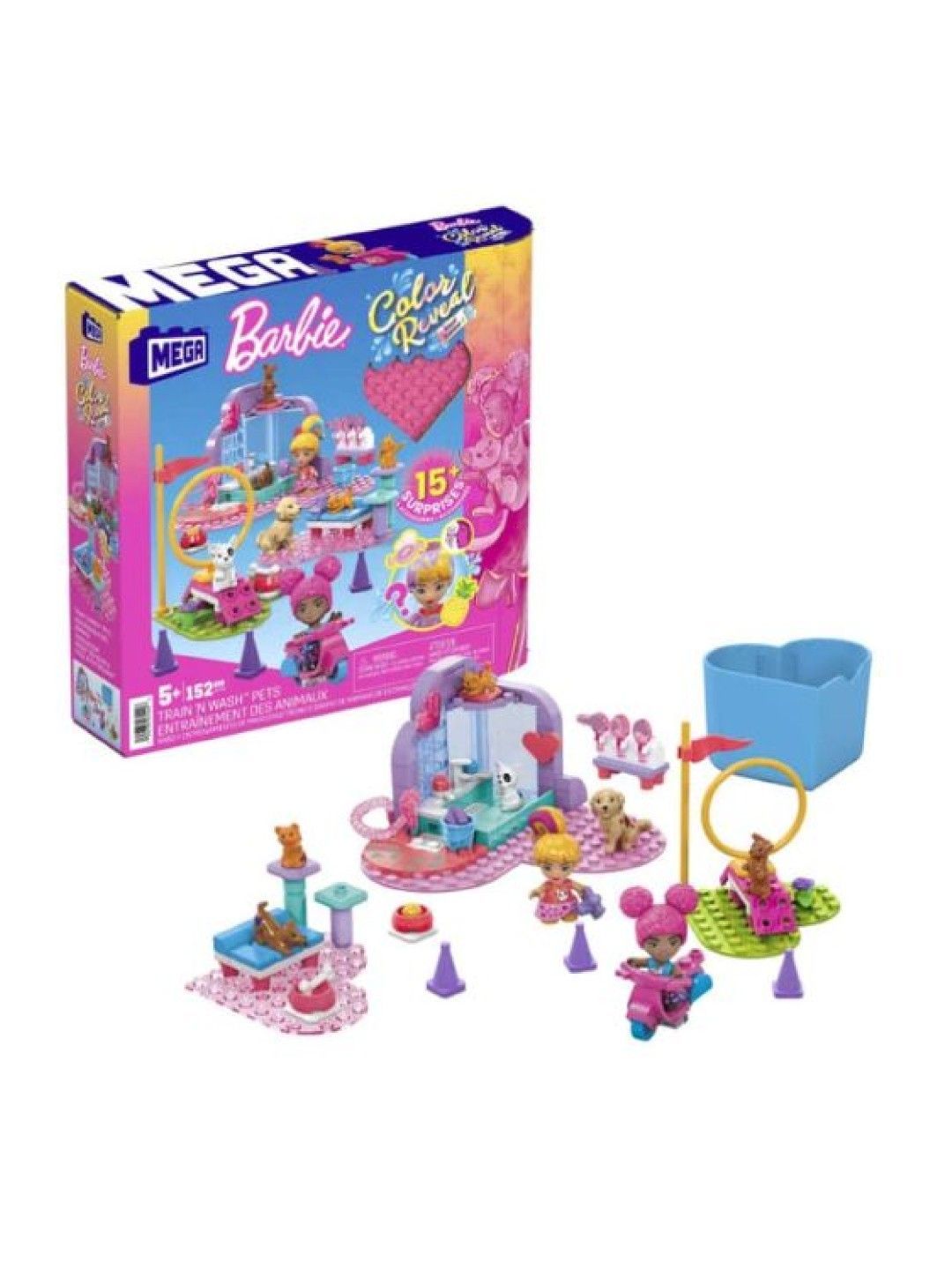 Megabloks Barbie Color Reveal Train N' Wash Pets