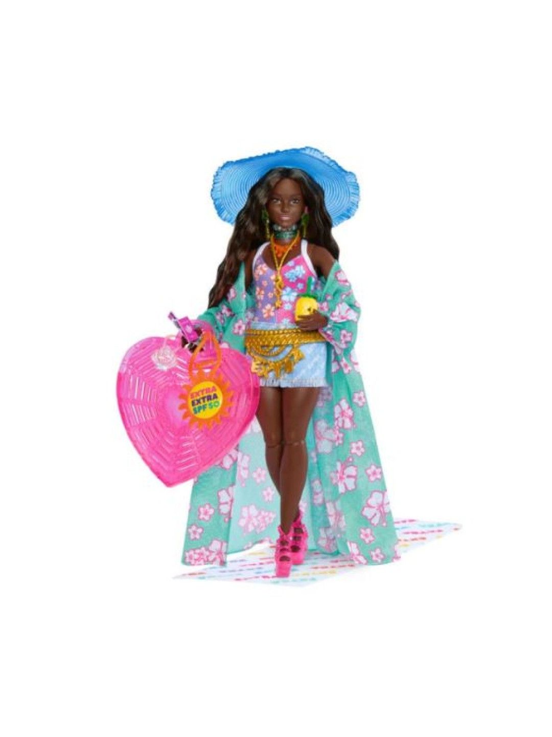 Barbie Extra Fly Doll with Beach-Themed Travel Clothes and Accessories (No Color- Image 1)