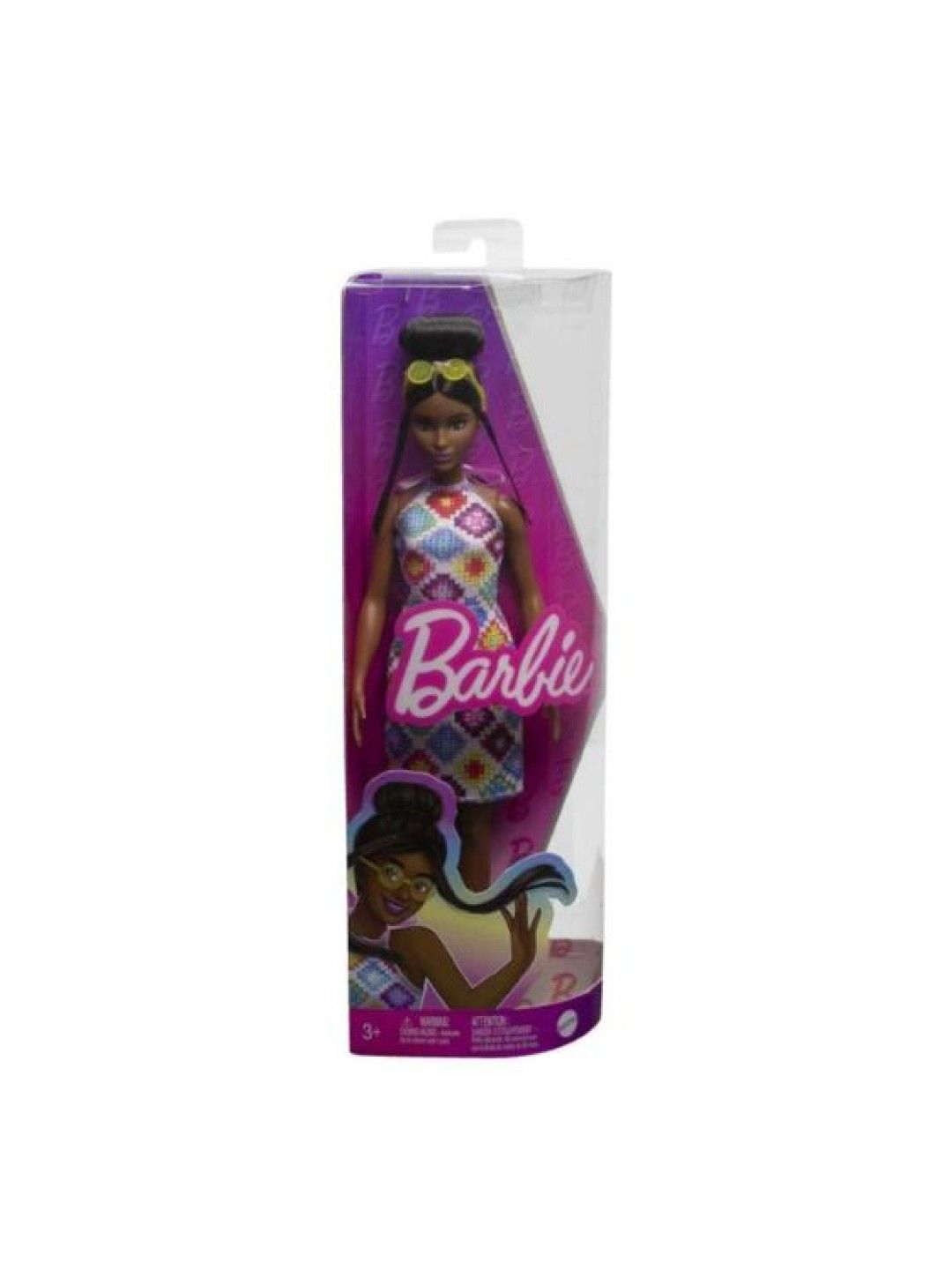 Barbie Fashionistas Doll #210 with Brunette Hair in Bun (No Color- Image 4)