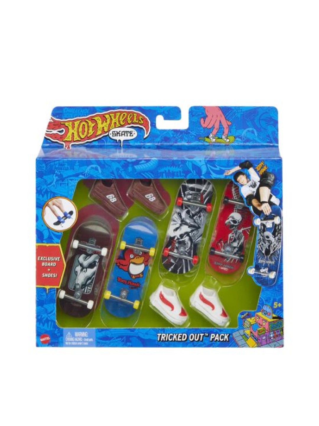 Hot Wheels Skate Tony Hawk Fingerboards And Skate Shoes Multipack (Styles May Vary)