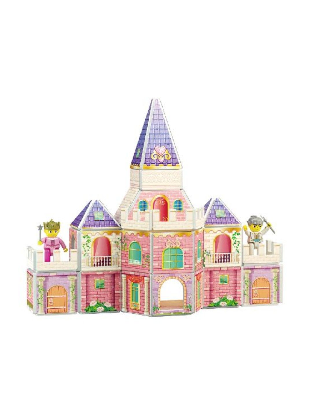 Picasso Tiles Princess Castle Theme with 2 Action Figures Magnetic Building Set (No Color- Image 1)