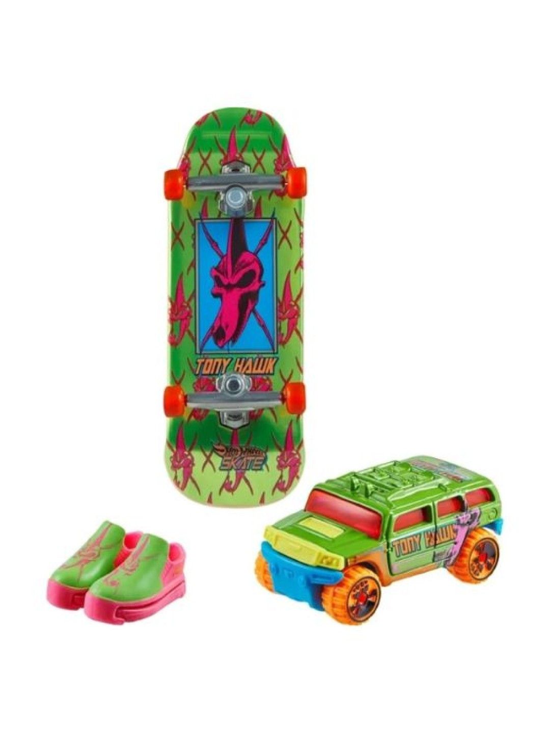 Hot Wheels Skate Tony Hawk Shifter Howlan Fingerboard, Rockster Car Toy & Skate Shoes (No Color- Image 1)