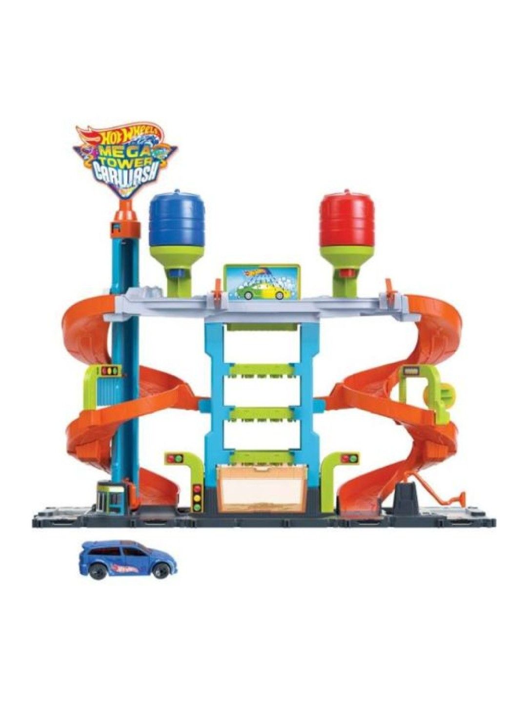 Hot Wheels City Mega Car Wash With 1 Color Shifters Car (No Color- Image 1)