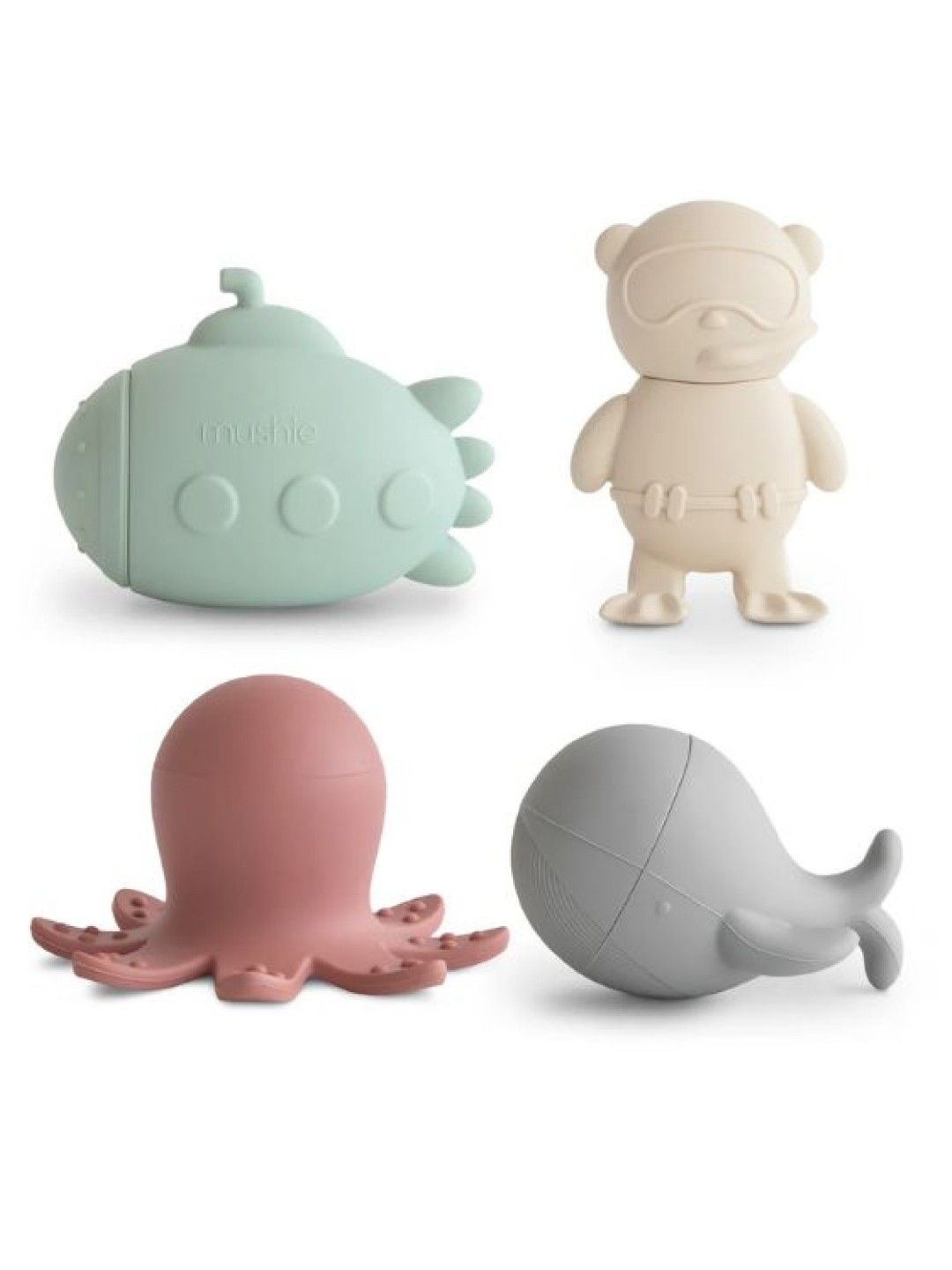 Mushie Sealife Mold Free Bath Play Set - 4 Pack