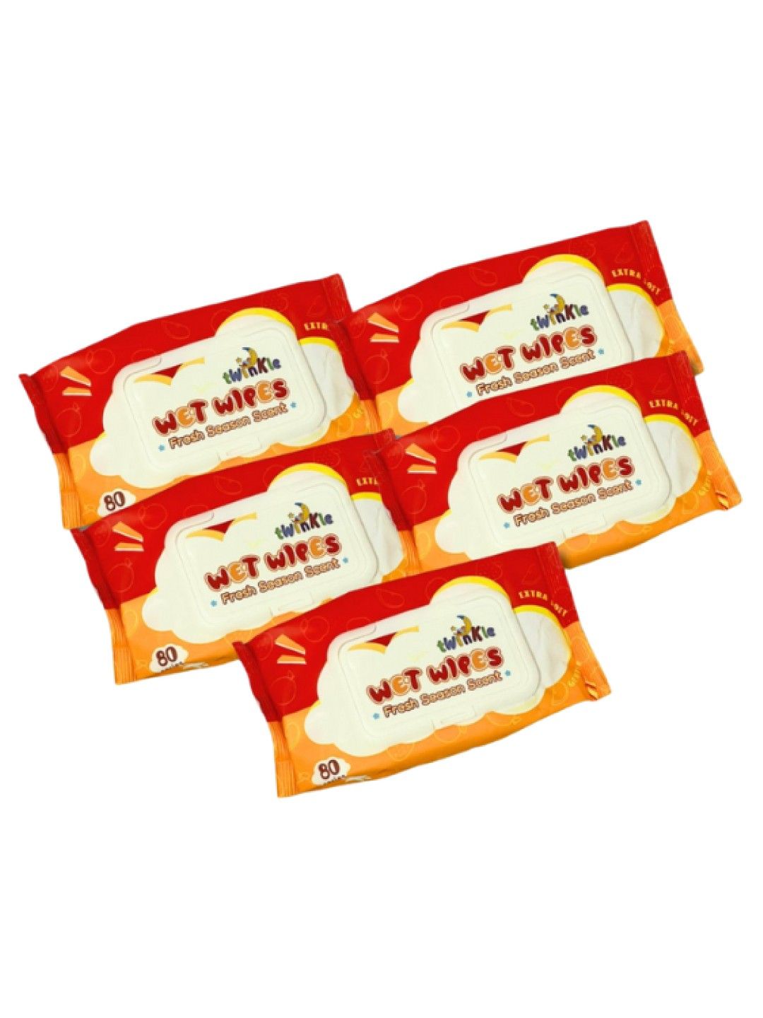 PanPee Twinkle Wet Wipes - Fresh Season Scent 80s (5 pack) (No Color- Image 1)