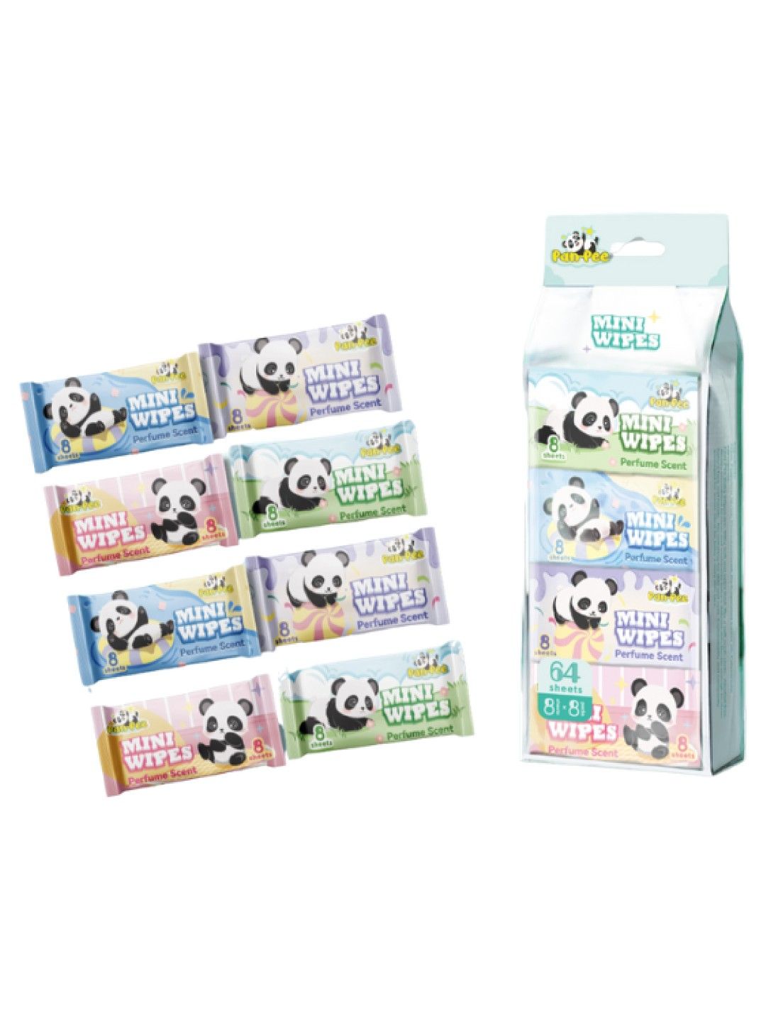 PanPee Mini Wipes 64s (8 pack) (No Color- Image 1)