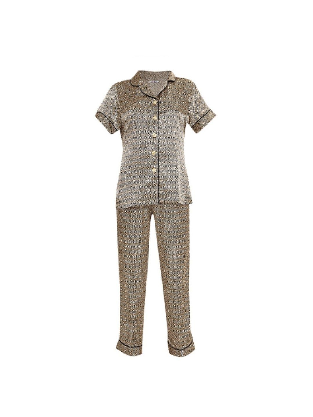 SleepyHead Tricia Pajama Pants Set (Beige/Black- Image 3)