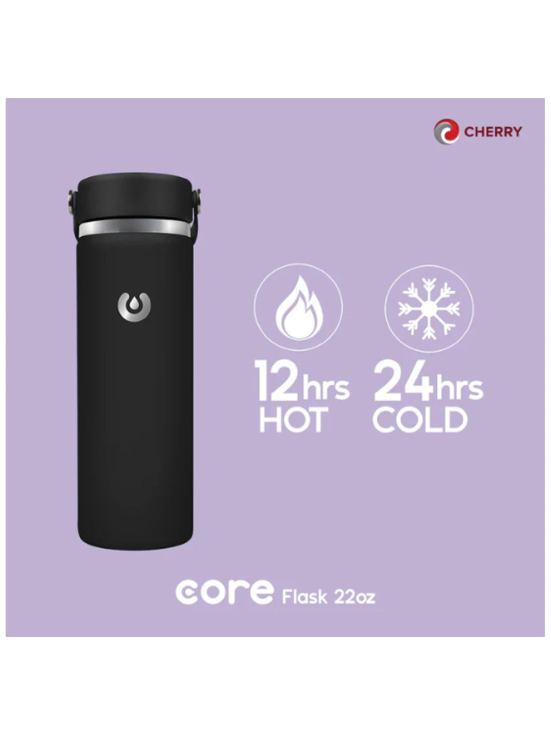 Cherry Core Flask 22oz (Black- Image 3)