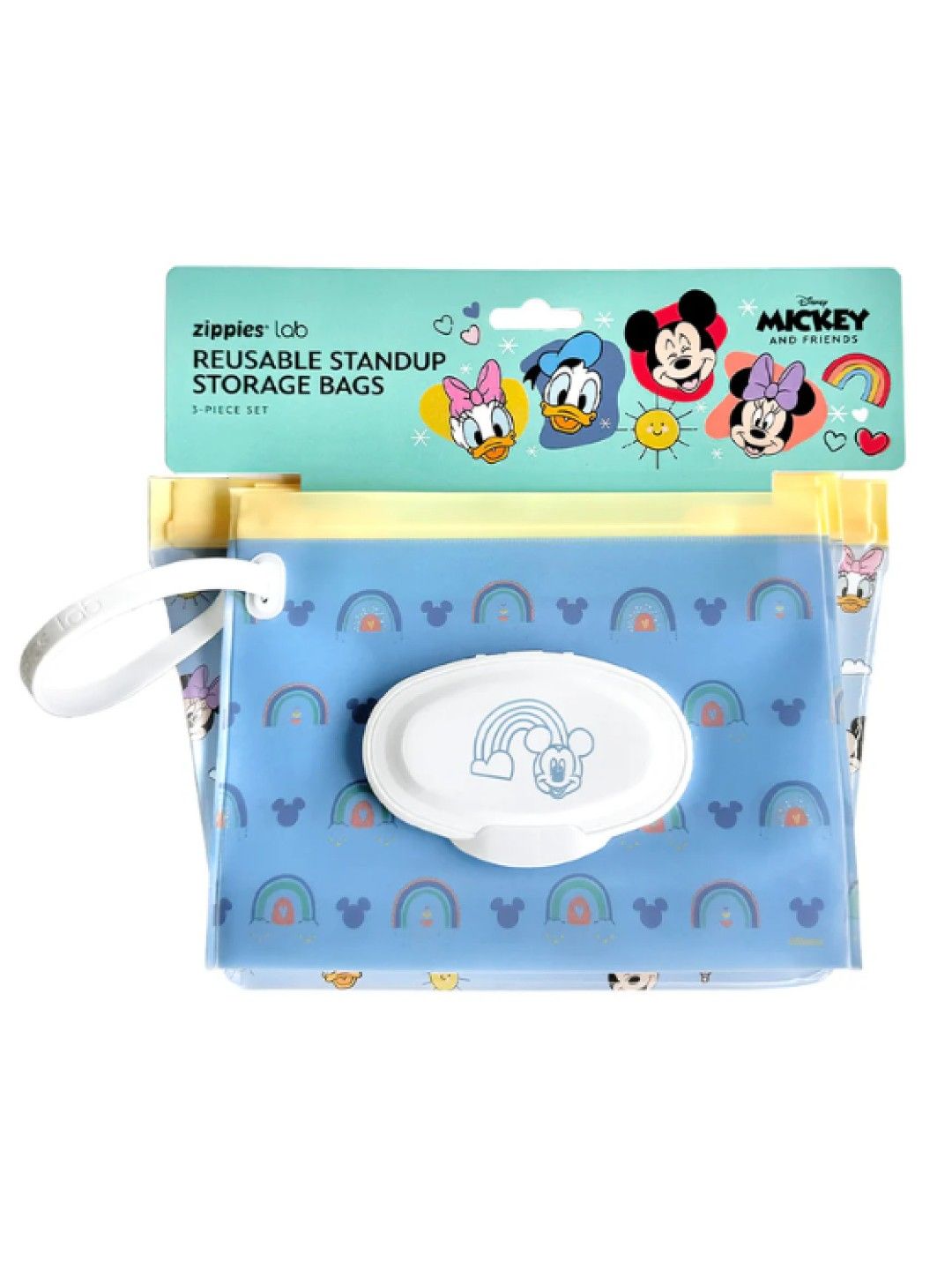 Zippies Lab Disney 3-Piece Bag Organizer Set with Wipes Pouch - Mickey Joyful Play (No Color- Image 1)