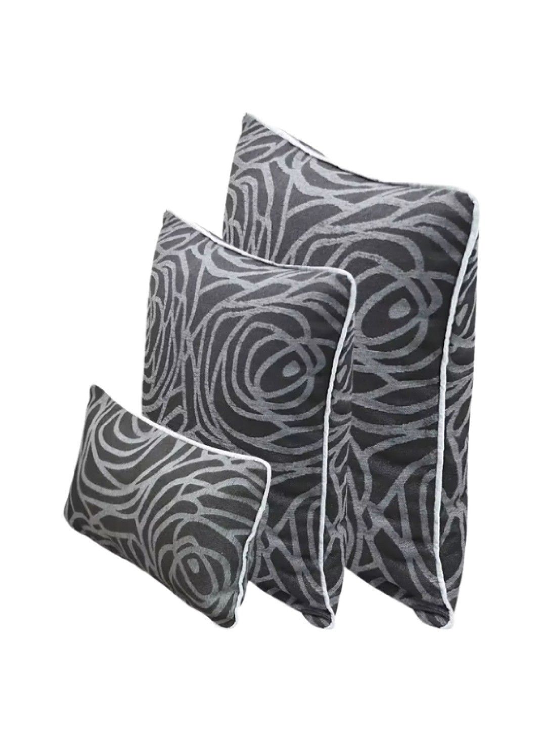 House of Tela 3 Piece Graphic Throw Pillow Set - Black Rose