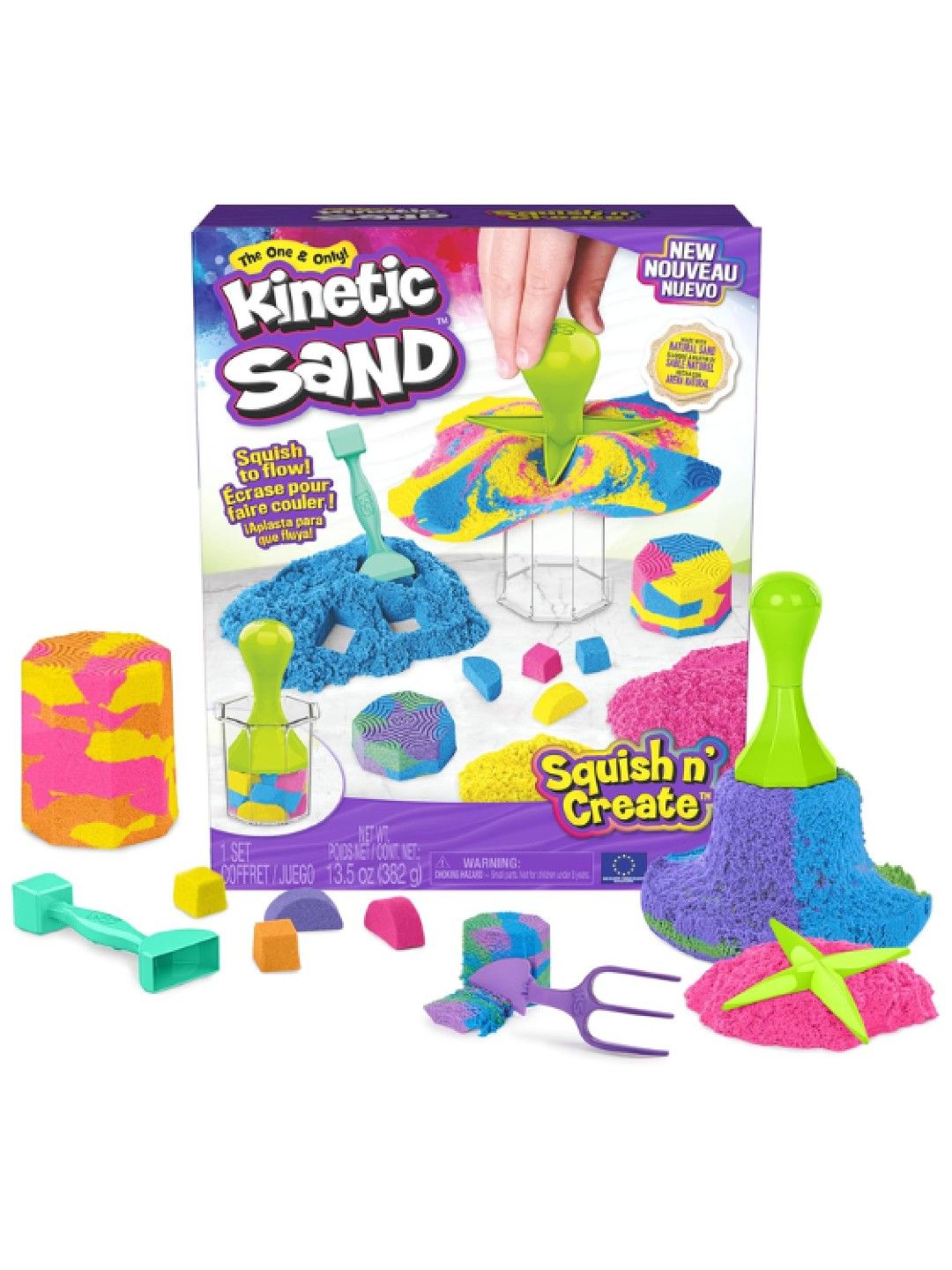 Kinetic Sand Play Sand - Squish n Create Playset (No Color- Image 1)