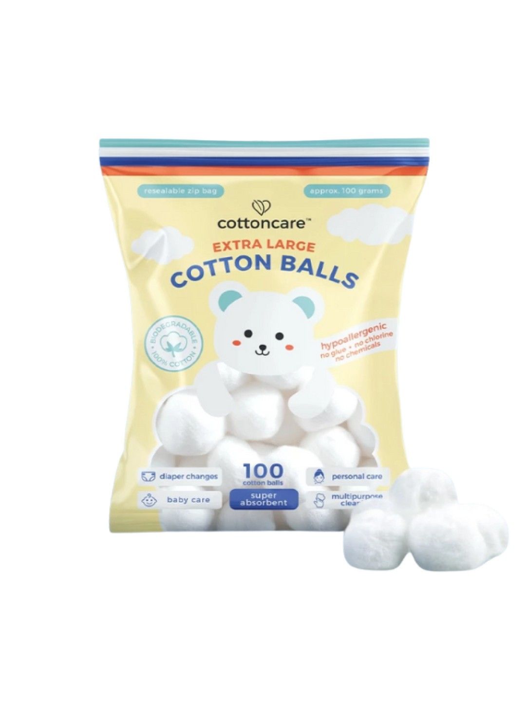 Cotton Central™ Cottoncare™ Premium Extra Large Cotton Balls (100pcs/100g)