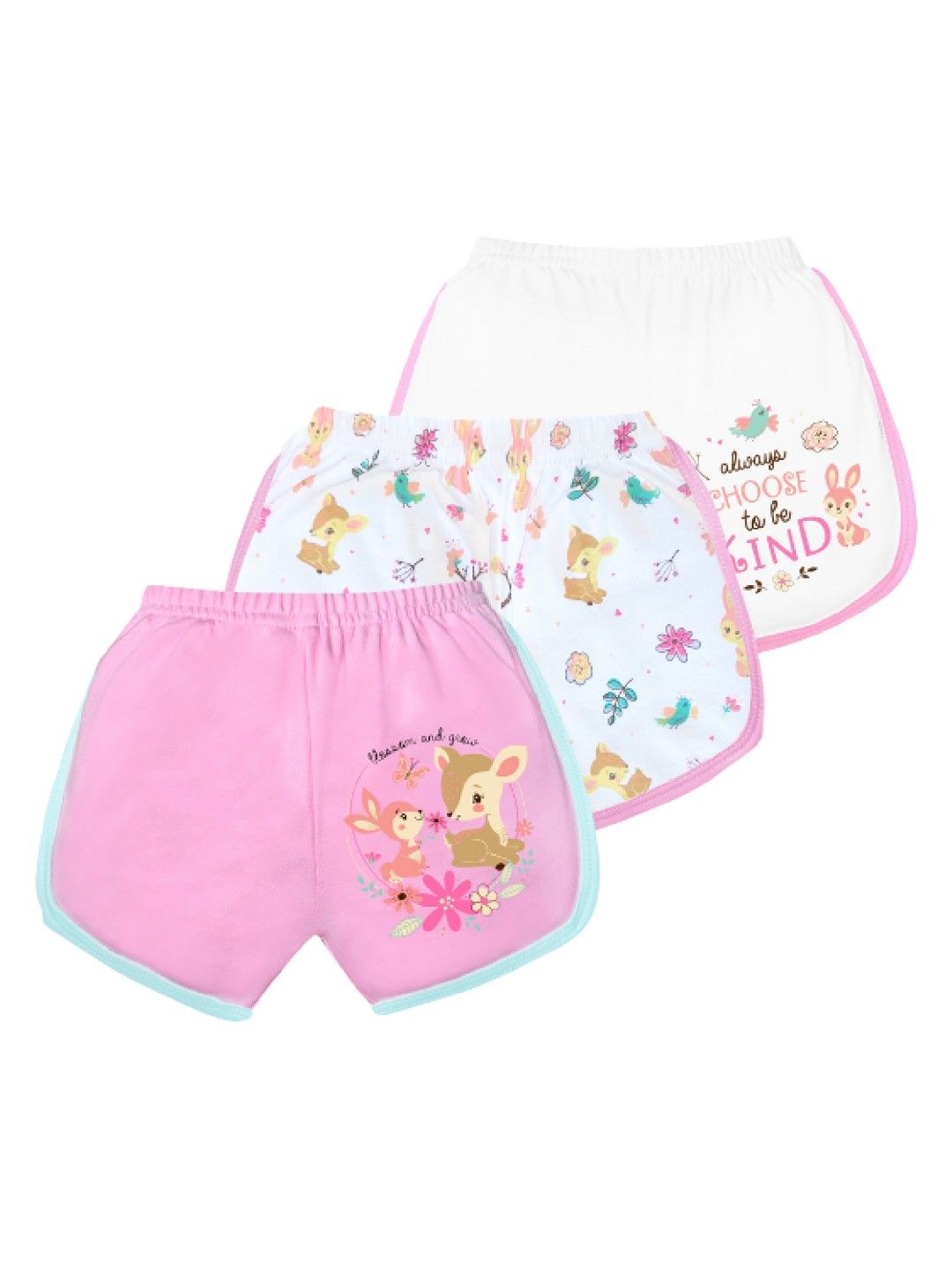 Cotton Stuff 3-piece Girly Shorts (Watch Me Grow - Girl) (No Color- Image 1)