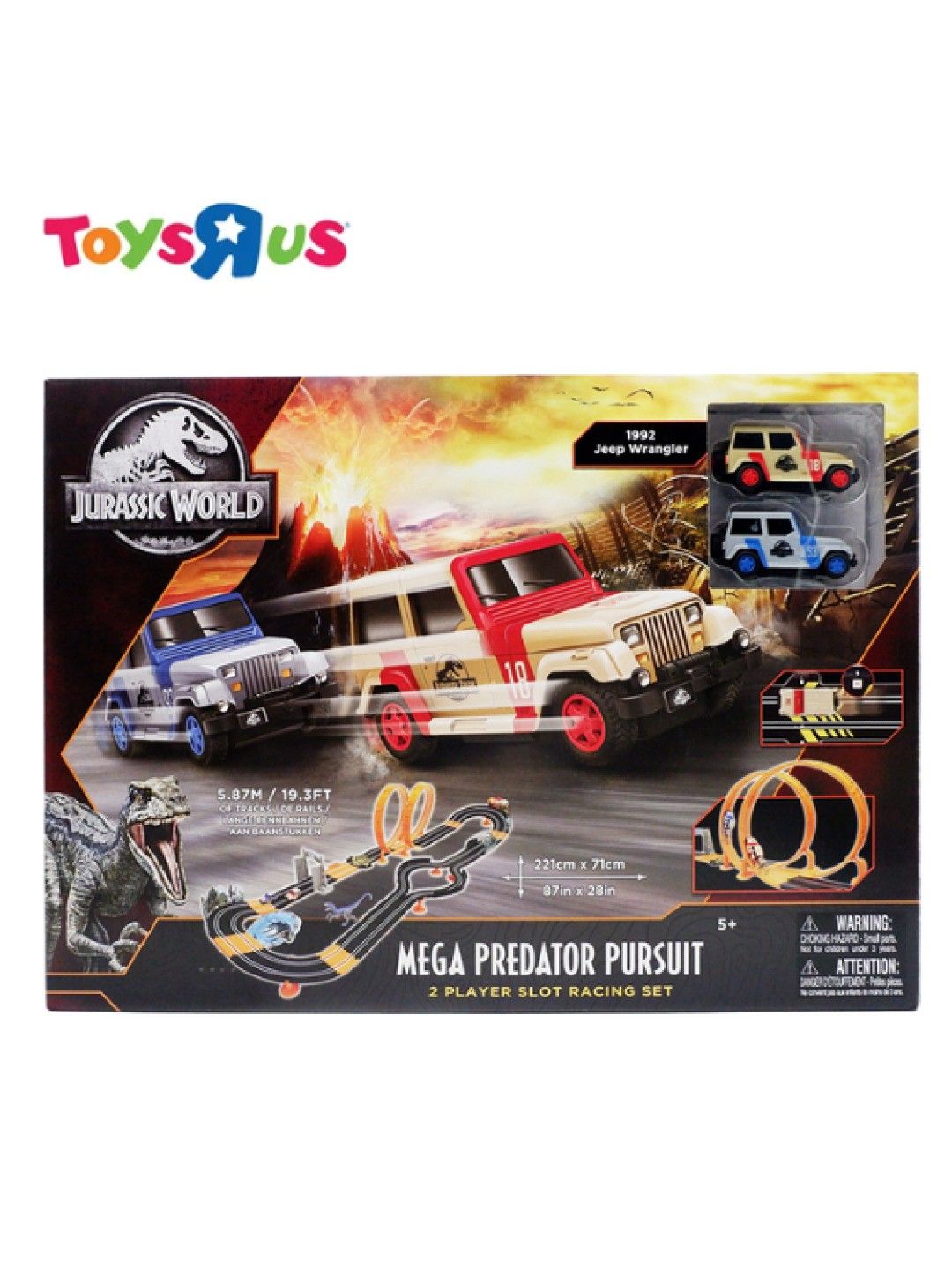 Toys R Us Jurassic World - Mega Predator Pursuit 2 Player Slot Racing Set (No Color- Image 1)
