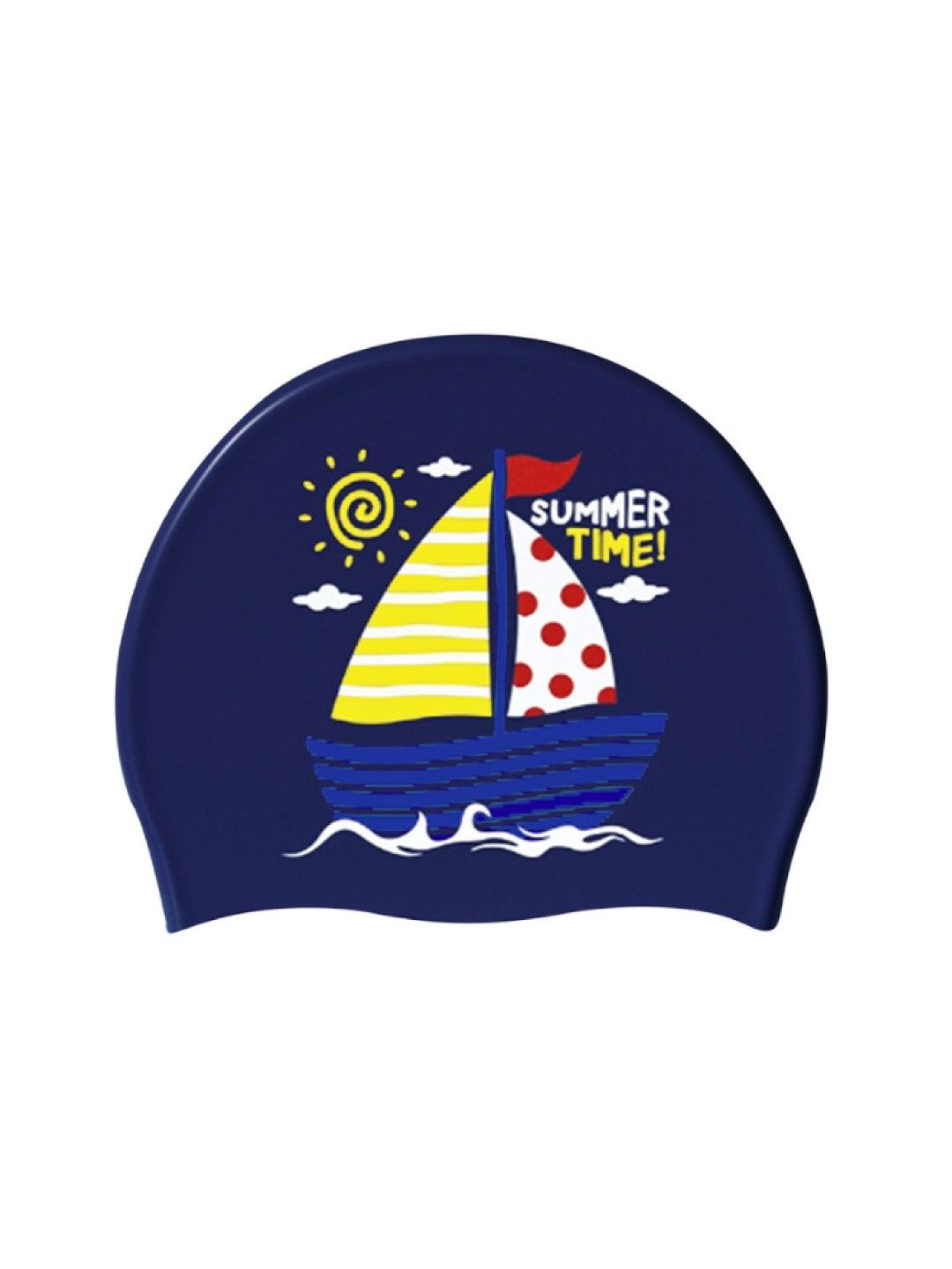 100% Silicone Swim Caps Summer Sailboat