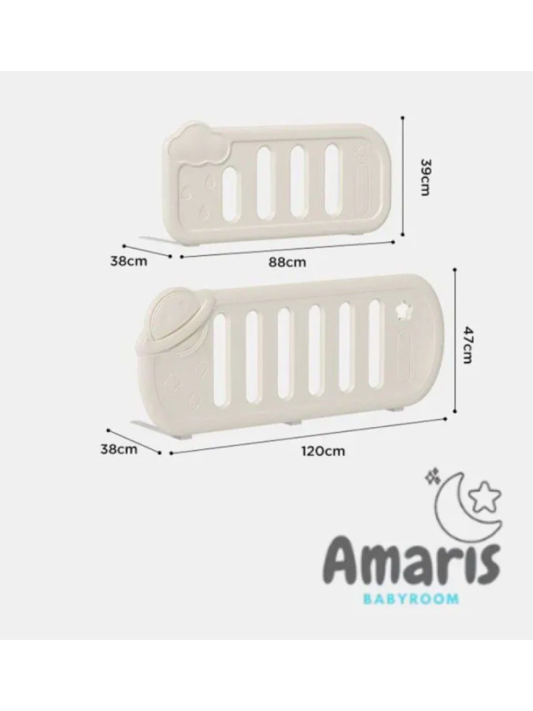 QT Hub Amaris Bed Safety Guard Rail - Cloud (No Color- Image 2)