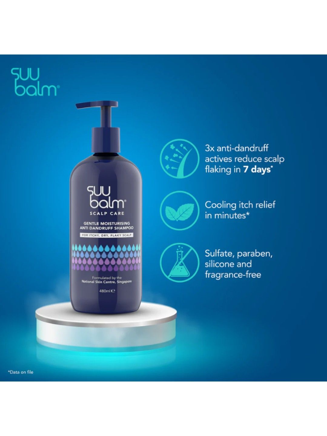 Suu Balm Gentle Moisturizing Anti Dandruff Shampoo (480ml) (No Color- Image 3)