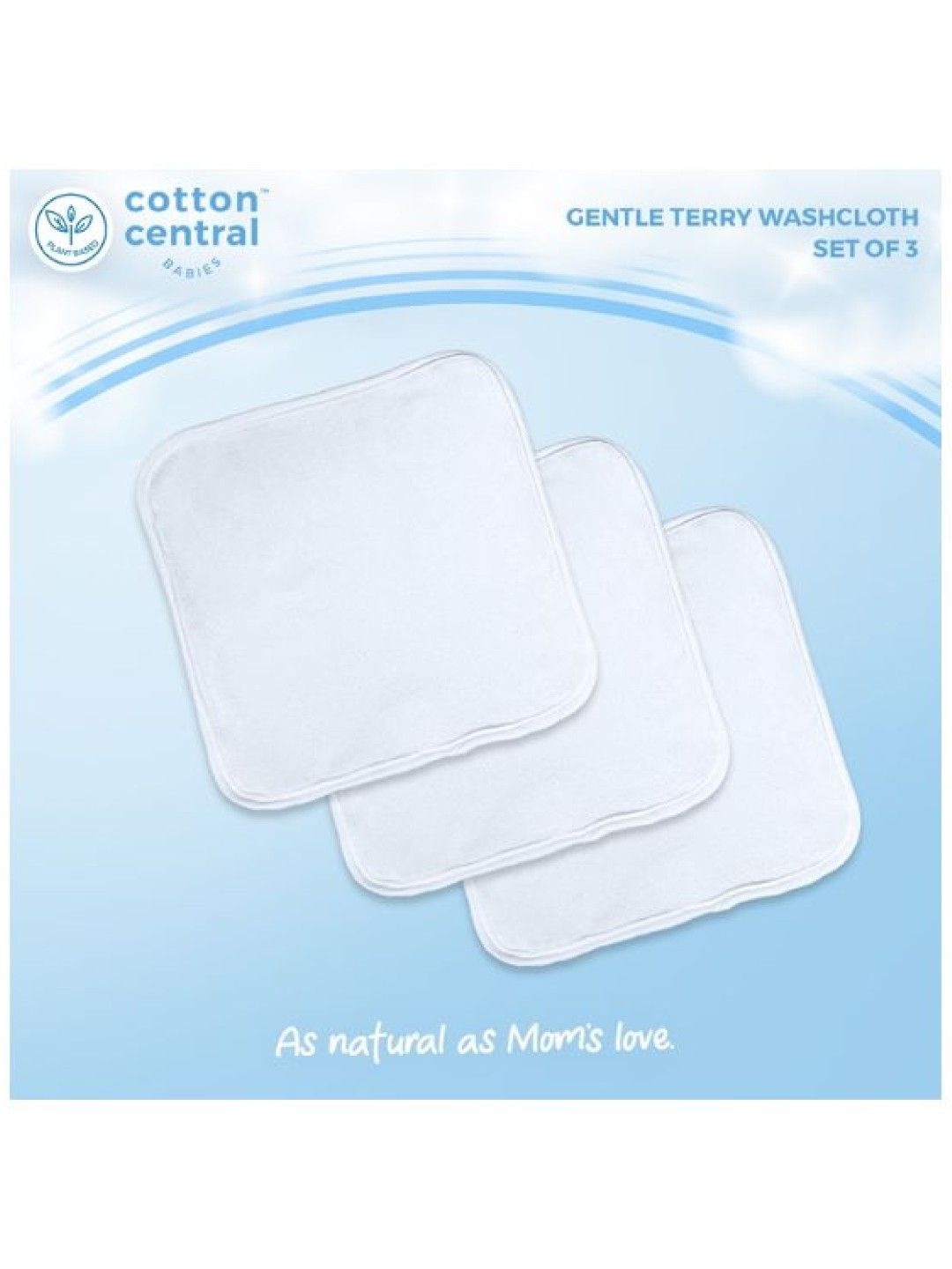 Cotton Central™ Gentle Terry Towel Washcloth 100% USA Cotton (3pcs) (Snow White- Image 2)