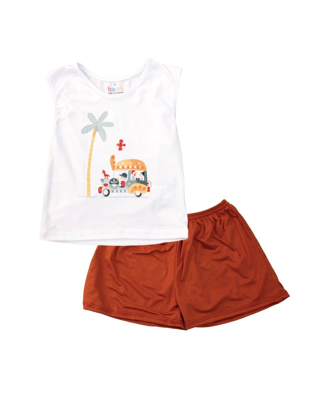 bean fashion Play Tank Tops & Shorts by Robert Alejandro (Jeepney and Owl) - Set of 2 (No Color- Image 2)