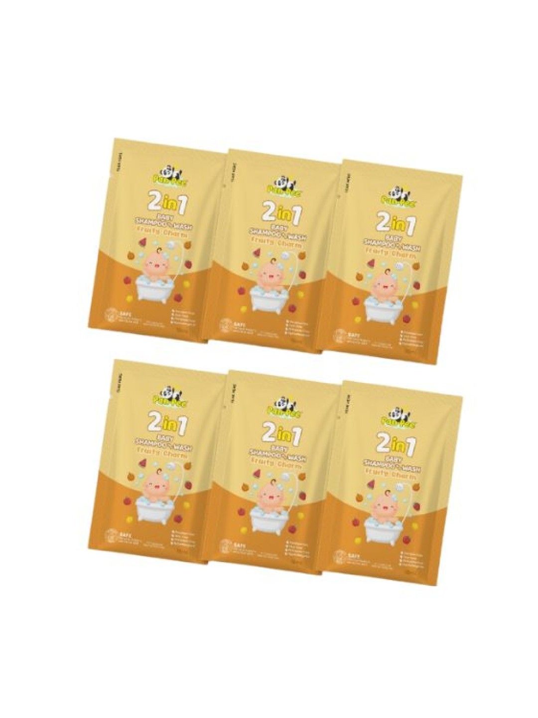 PanPee 2in1 Baby Shampoo and Wash Fruity Charm (18ml) - Bundle of 6's