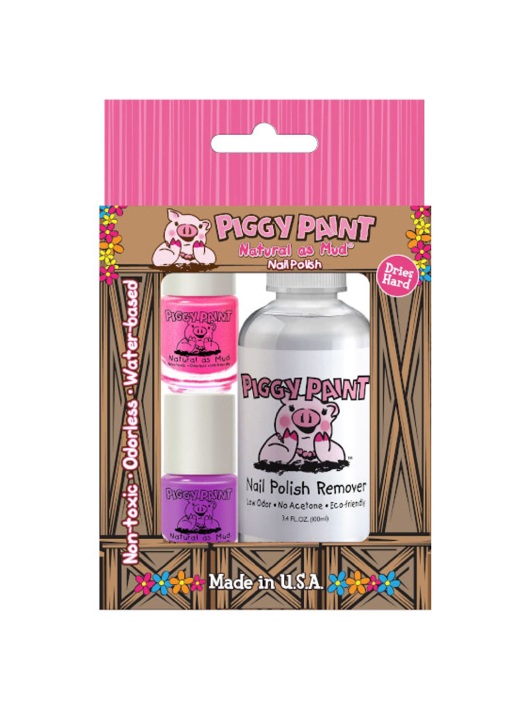 Piggy Paint 2 Nail Polish + Nail Polish Remover Box Set (No Color- Image 1)