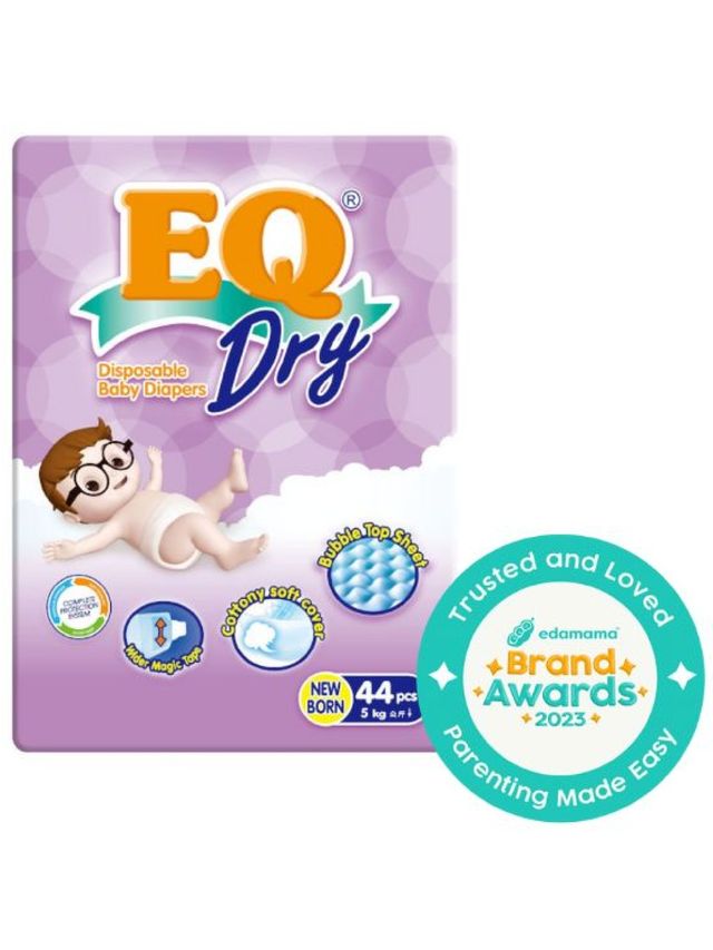 EQ Diapers and Wipes Dry Econo Pack Tape Diaper New Born (44 pcs)