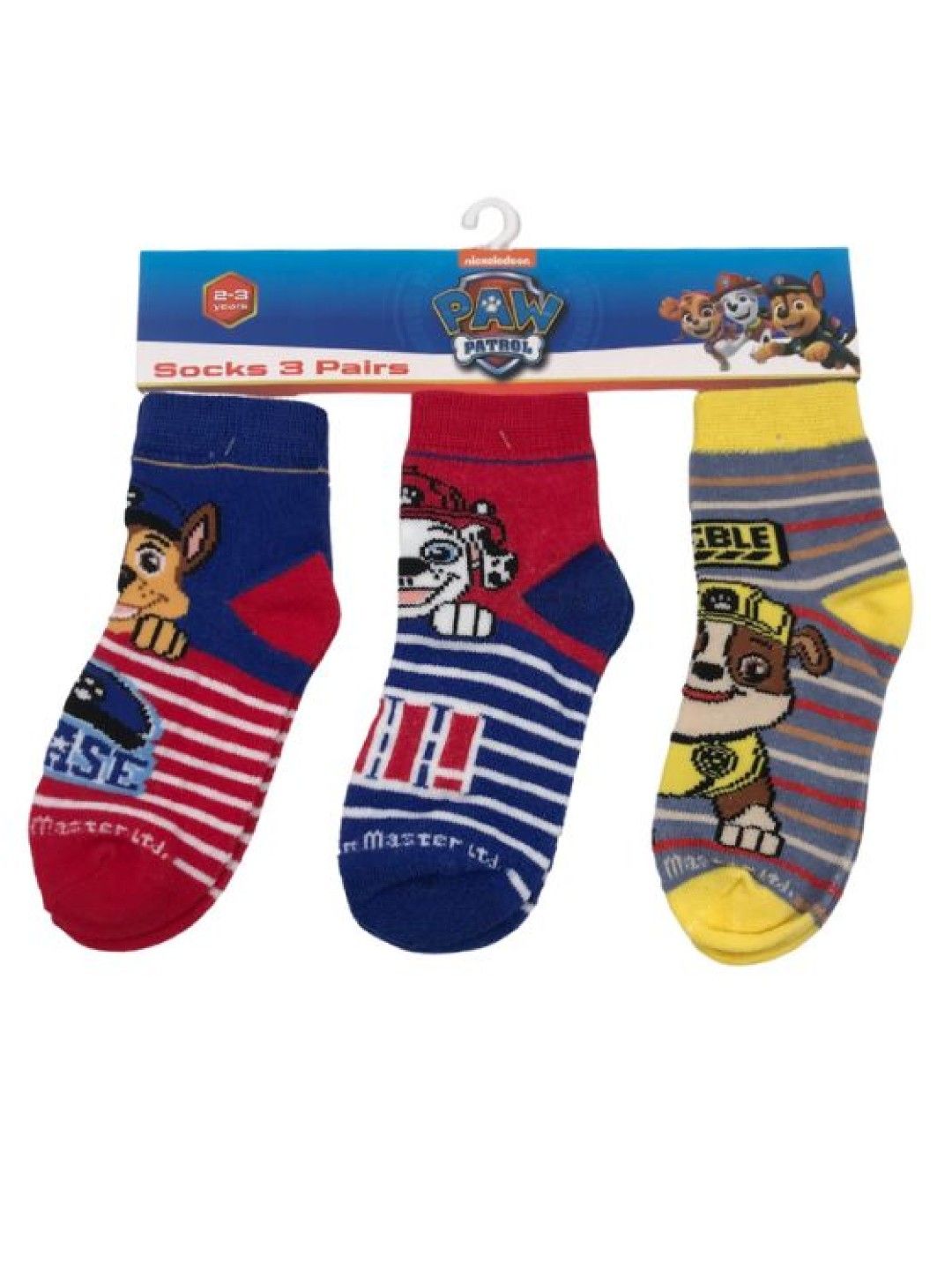 Enfant Paw Patrol Socks - Stripes Red, Blue, Yellow (No Color- Image 1)