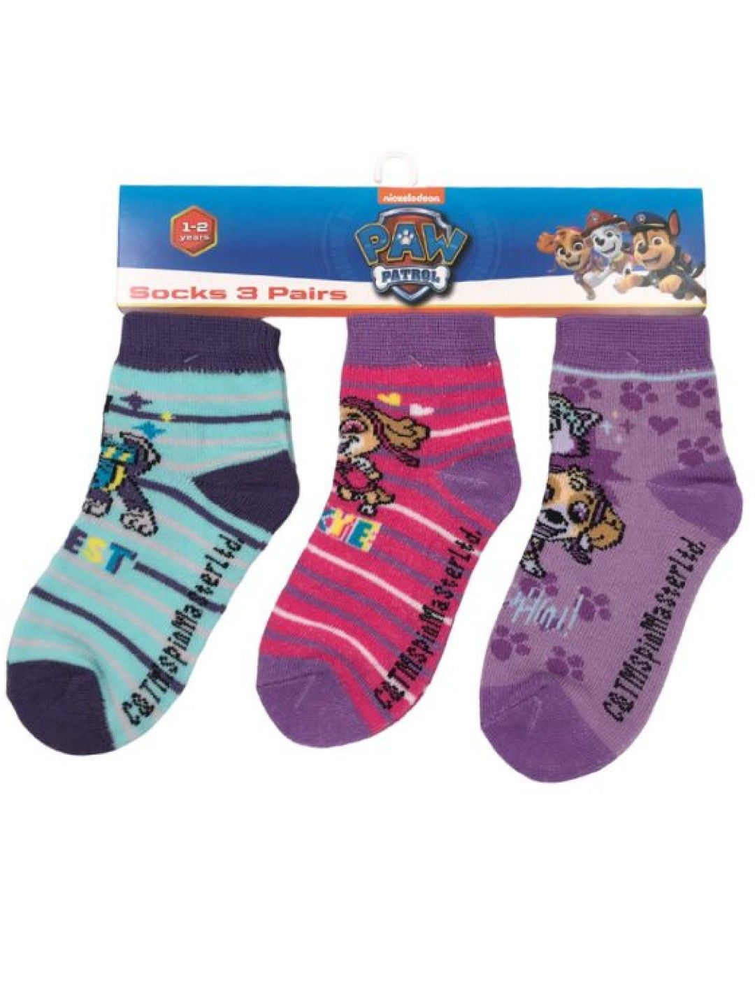 Enfant Paw Patrol Socks- Light Blue, Fuschia, Violet (No Color- Image 1)
