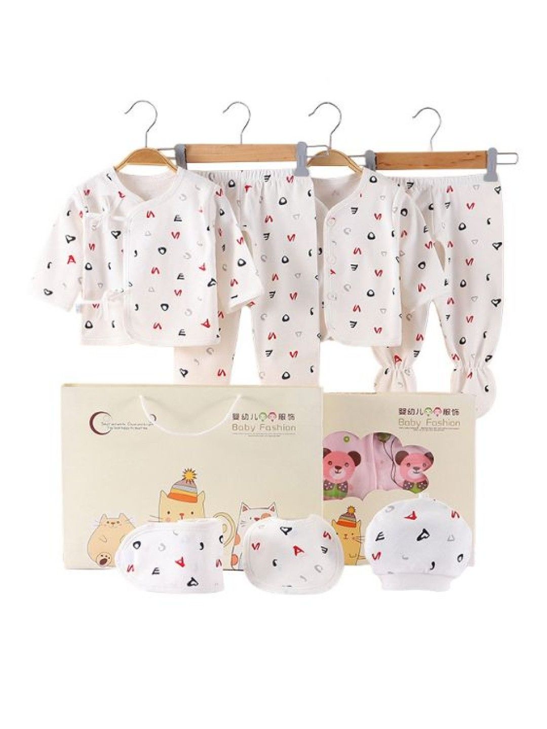 Cottonkind Printed Alphabets Newborn Baby Clothing Gift Set (7pcs) (White- Image 2)