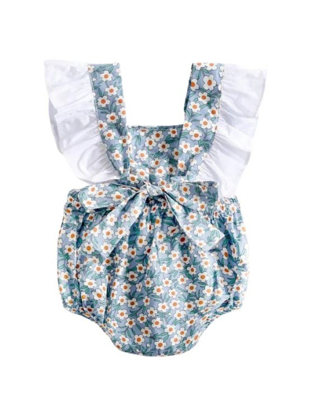 Cottonkind Floral Casual Sleeveless Onesie (Blue- Image 2)