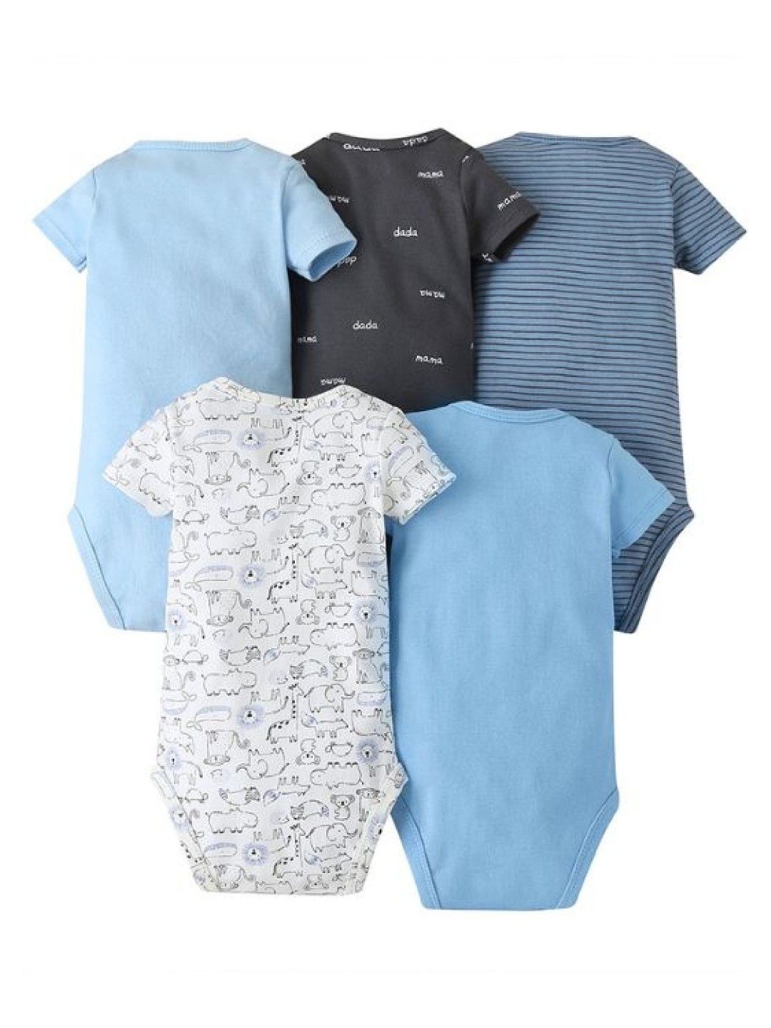 Cottonkind Blue 5-Piece Shortsleeves Onesie | edamama