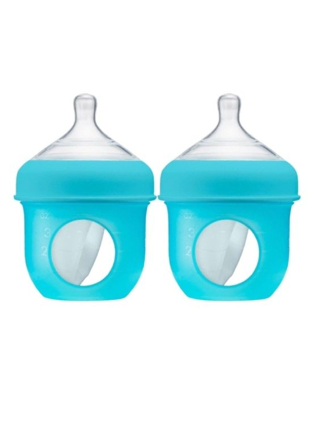 BOON NURSH Silicone Pouch Bottle 4oz Twin Pack (Blue) (No Color- Image 1)