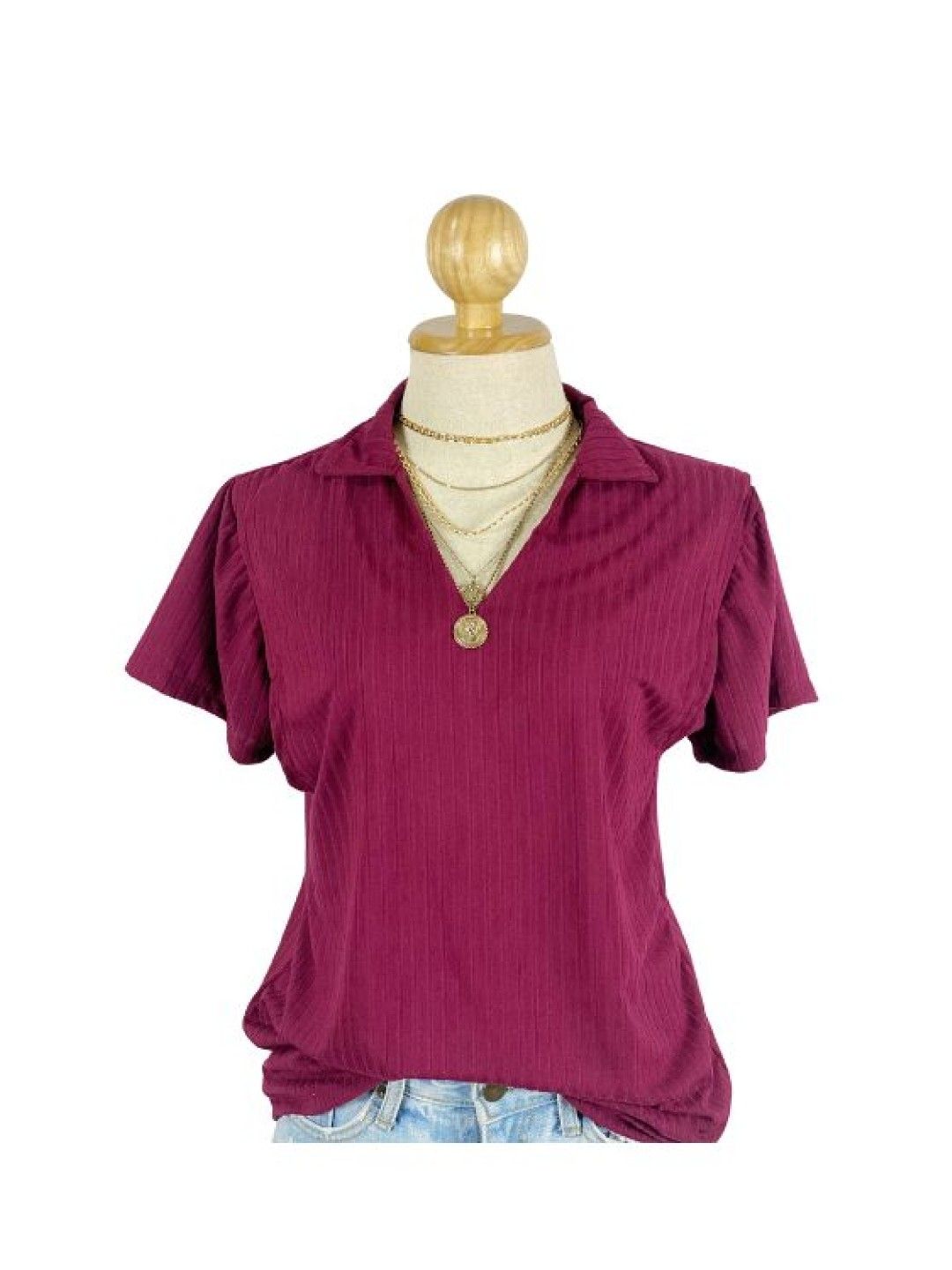 Mama Brand PH Ava Breastfeeding Collar Top (Wine Red- Image 1)