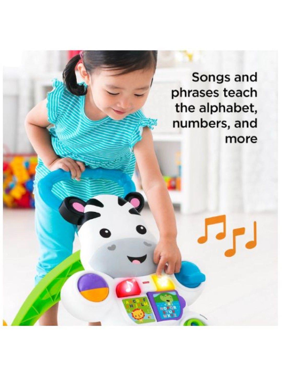 Fisher Price Learn With Me Zebra Walker, Musical Infant Walking Toy (Multicolor- Image 2)