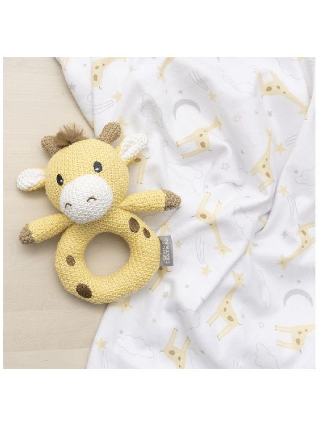 Living Textiles Jersey Swaddle & Rattle Gift Set - Noah/Giraffe (No Color- Image 4)