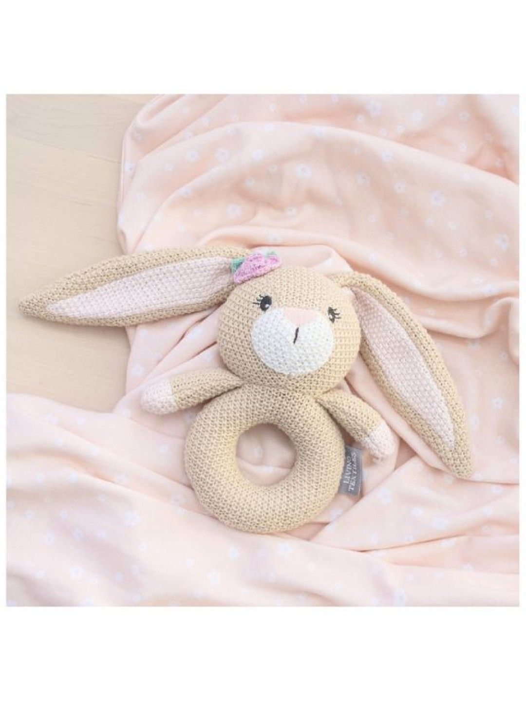 Living Textiles Jersey Swaddle & Rattle Gift Set - Floral/Bunny (No Color- Image 3)