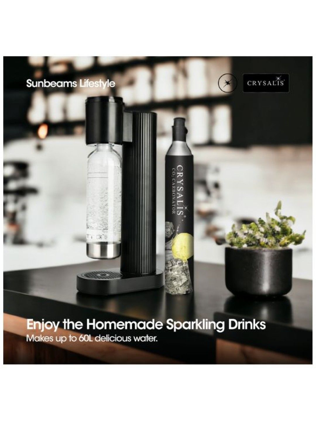 Sunbeams Lifestyle CRYSALIS Soda Maker Streaming Machine Set - Carbonator (No Color- Image 4)