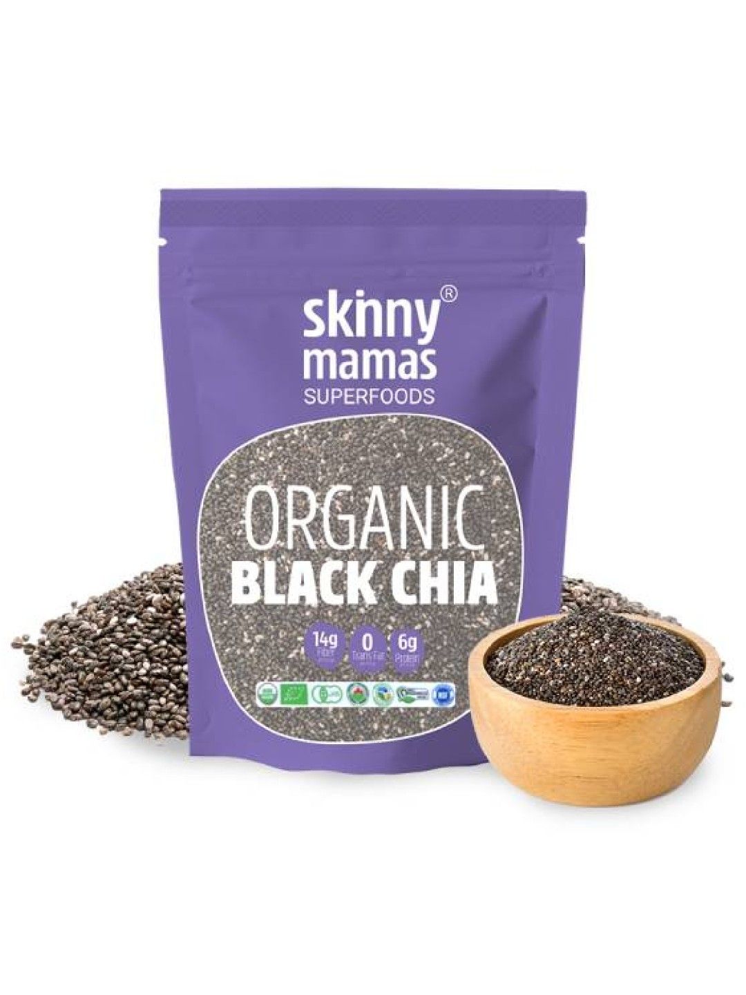 Skinny Mamas Organic Black Chia Seeds (500g) (No Color- Image 2)