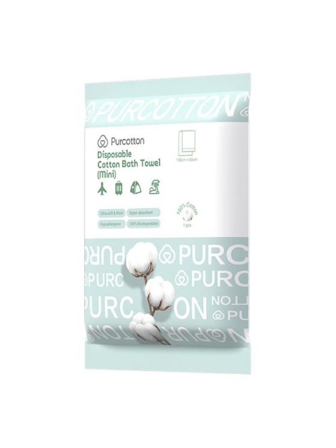 Purcotton Disposable Cotton Bath Towel Mini (No Color- Image 3)