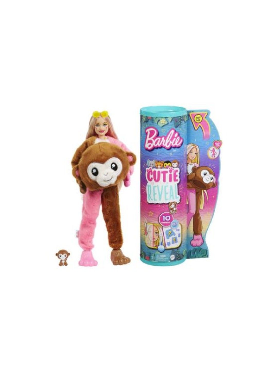 Barbie Cutie Reveal Doll And Accessories Jungle Series Monkey (No Color- Image 1)