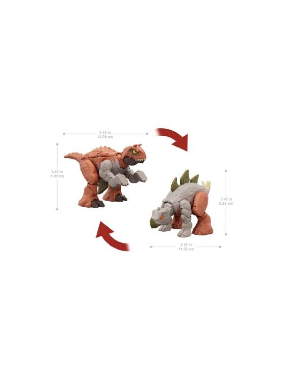 Jurassic World 11 Step Carnotaurus to Stegosaurus Double Danger 2 in 1 (No Color- Image 2)