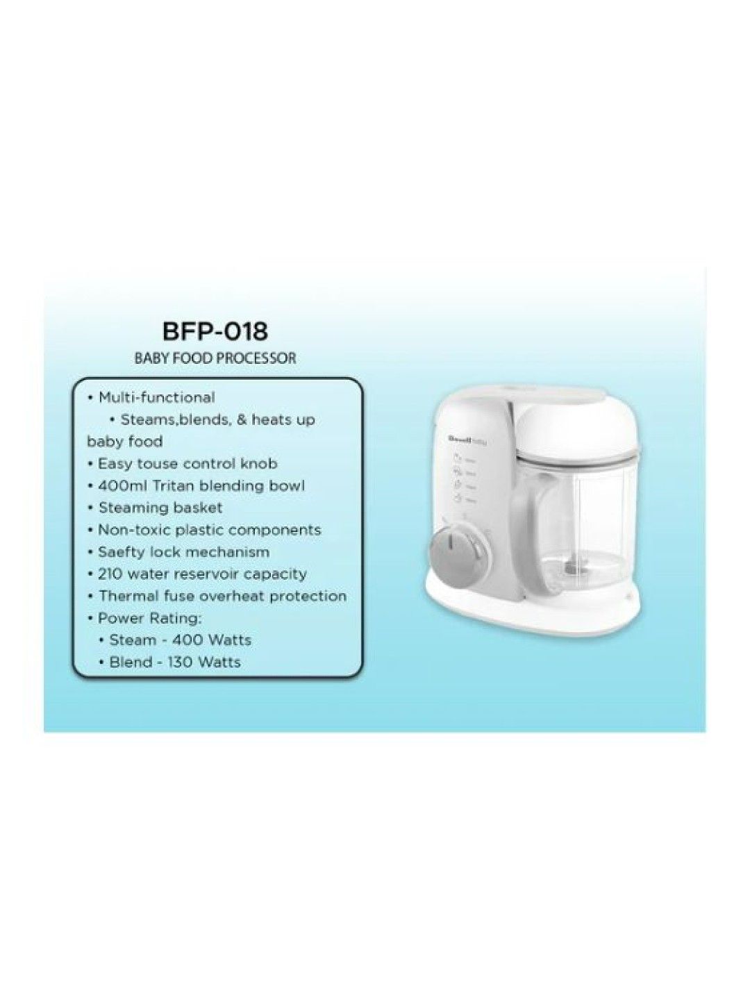 Dowell Baby Food Processor BFP-018 (No Color- Image 2)